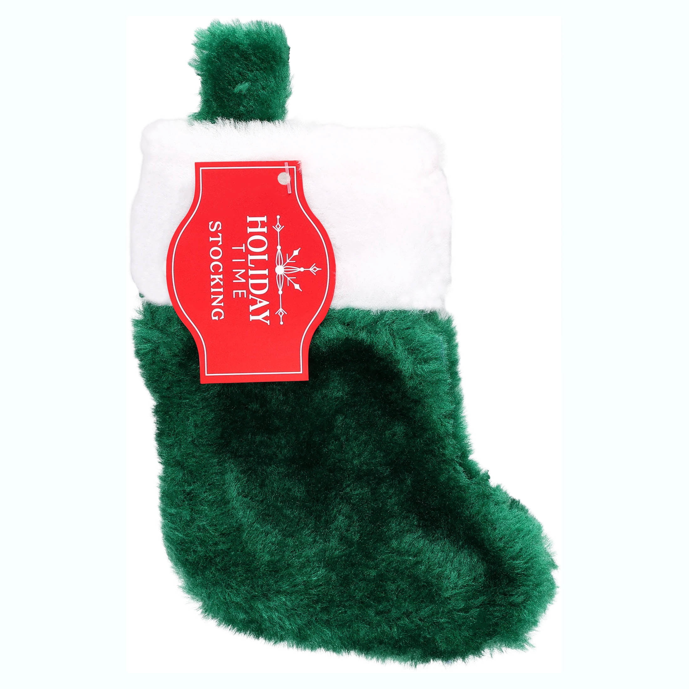 Mini Christmas Stocking, Green and White, 5", by Holiday Time