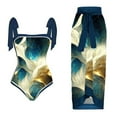 thumbnail image 1 of Trajes de baño Amzcrzy Tankini para mujer bikini sexy de una pieza para mujer traje de baño con cordones estampado del Día de la falda larga conjuntos de dos piezas traje de baño morado XL, 1 of 4