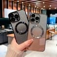 thumbnail image 4 of for iPhone 16 Case Clear Magnetic Glitter Phone Cases, [Compatible with MagSafe] Full Camera Lens Protector Slim Gradient Sparkle Luxury Plating Shockproof Protective Cover Women, Rosegold, 4 of 8