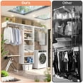 thumbnail image 3 of Homieasy 8FT Wall-Mounted Laundry Shelf Over Washer & Dryer, Space-Saving Organizer with Adjustable Shelves, Clothes Drying Rack, Hanger Rod, 6-Tier Heavy-Duty Storage System, White, 3 of 6