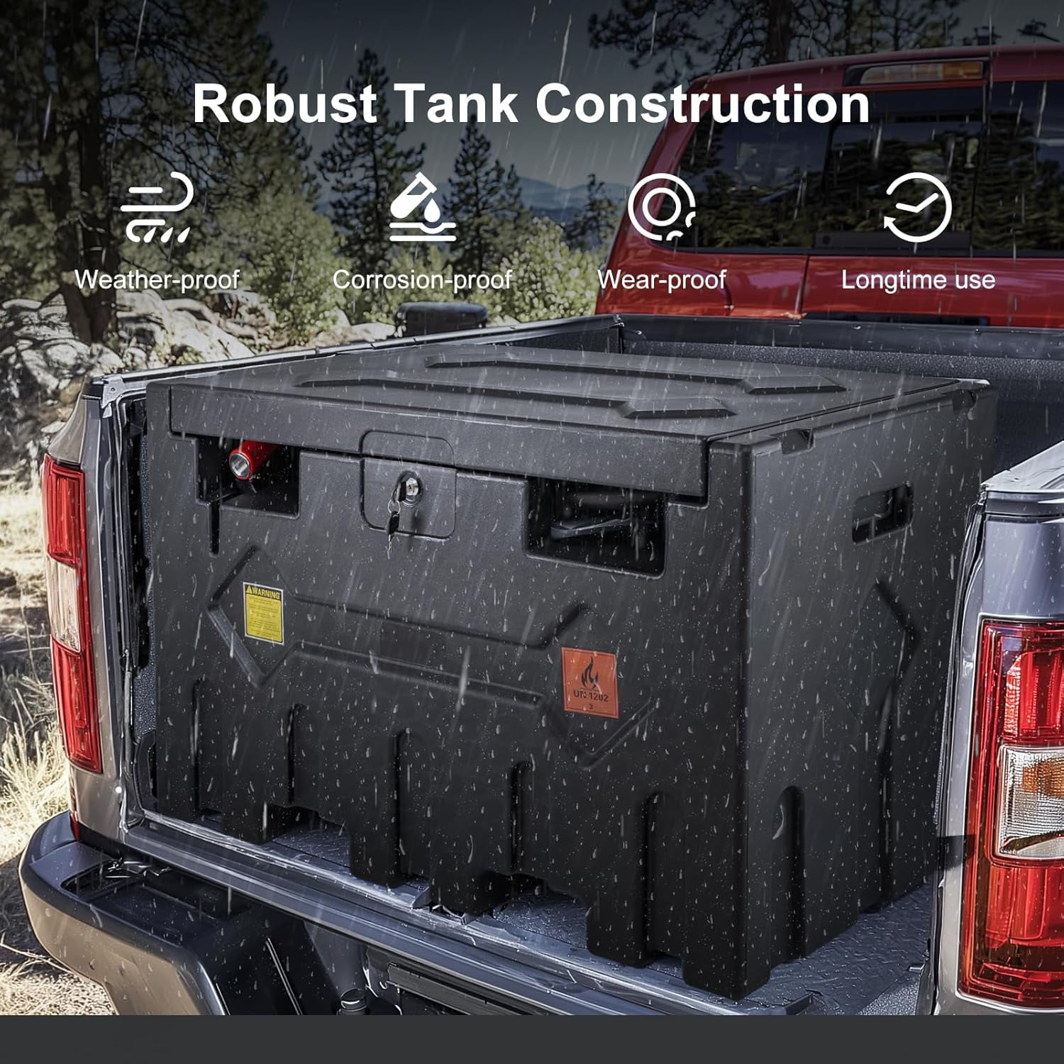 Portable 52 Gallon Fuel Tank with Pump for Diesel,Portable Fuel Tank with 12V Electric Fuel Transfer Pump and 15ft Rubber Hose,10.6GPM Flow Rate,Diesel Fuel Transfer Tank for Easy Transportation