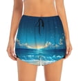 thumbnail image 2 of Balery Night Sky Beach Scene Pantalones cortos deportivos para mujer con forro y dos bolsillos, elásticos, para entrenamiento, gimnasio, yoga-Medium, 2 of 7
