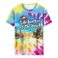 thumbnail image 5 of fanshangmao Short Sleeve Tops for Women Summer Tops Trendy Crewneck Shirts for Women Tie Dye Top Womens Tops Short Sleeve Items, 5 of 7