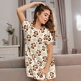 thumbnail image 3 of Vsdgher Motif Paresseux Yoga Chemise de Nuit à Manches Courtes Col Rond Mignonne Robe de Nuit Confortable, 3 of 6