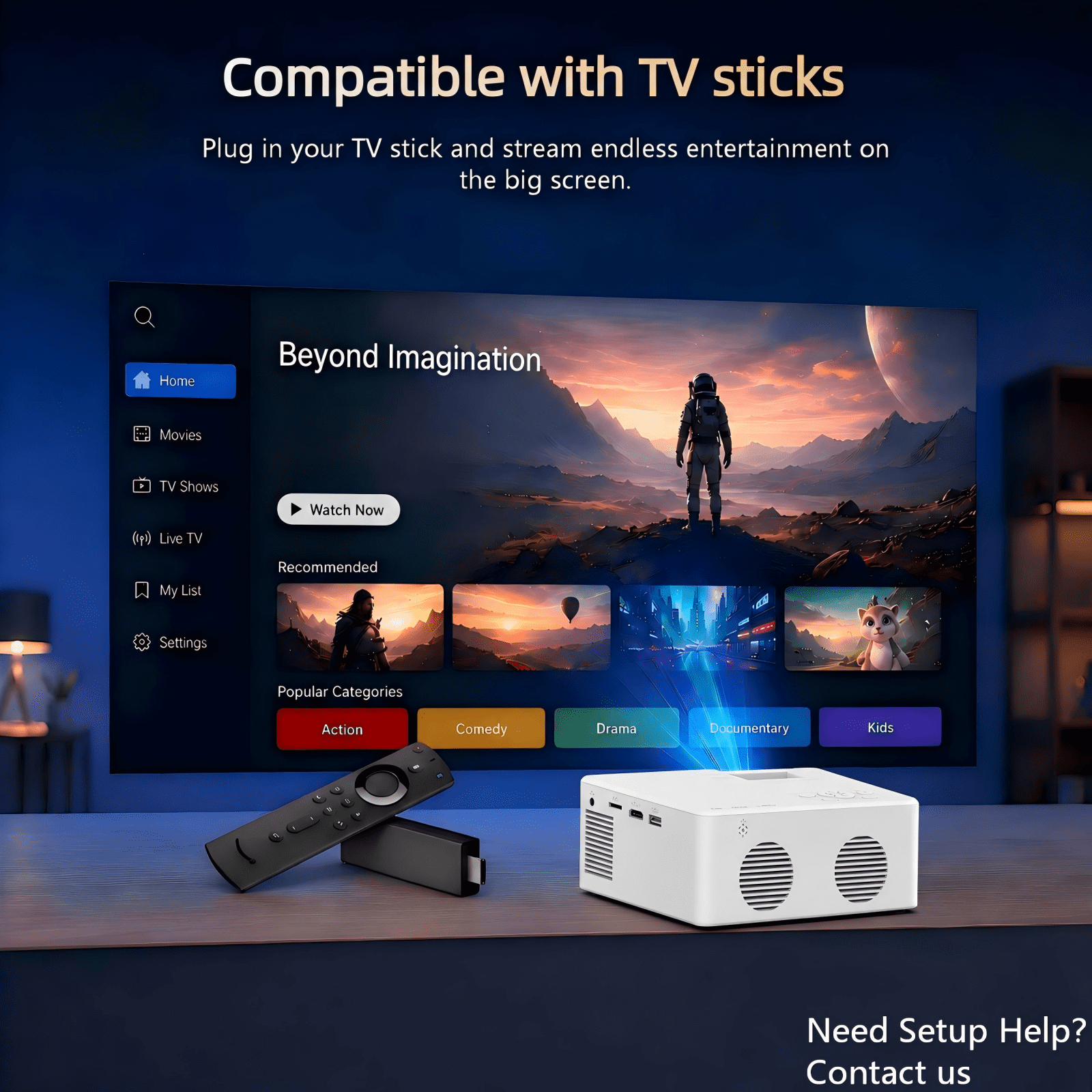 2026 Upgraded Projector with WiFi and Bluetooth 5.2, Support 4K 1080P Video Projector with HDMI for Home Theater/Bedroom/Outdoor