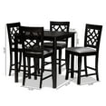 thumbnail image 4 of Baxton Studio Nisa Grey Upholstered Espresso Wood 5-Piece Pub Set, 4 of 8