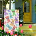 thumbnail image 3 of Happy Easter Rabbit Garden Flag 12.5x18 Double Sided Colorful Bunny with Bowknot Decoration Seasonal Spring Holiday Farmhouse Yard Flags for Outdoor Decor, 3 of 6