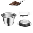 thumbnail image 1 of Graflsoa Stainless Steel Reusable Coffee Capsule Set with Spoon and Brush, 3.6g Capacity, Silver, Compatible with Nespresso Machines, Dishwasher Safe, BPA Free, Durable and Rust-Resistant., 1 of 7