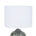 thumbnail image 5 of Nourison 13" Grey Carved Motif Ceramic Accent Table Lamp, 5 of 8