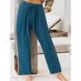 thumbnail image 2 of Pantalones casuales de verano europeos y americanos Pantalones de casa de color sólido para mujer, 2 of 6