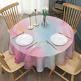 thumbnail image 3 of Pastel Floral Watercolor Pattern Round Tablecloth 60"x60",Wrinkle Wipeable Table Cloth for Kitchen Dining Room Picnic Patio Party, 3 of 6