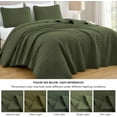 thumbnail image 5 of Chezmoi Collection Luca 3-Piece Oversized Bedspread Set, Queen Size, Olive Green, Summer Quilt Lightweight Microfiber Bedspread 100 x 106, Floral Medallion Pattern Coverlet for All Season, 5 of 9