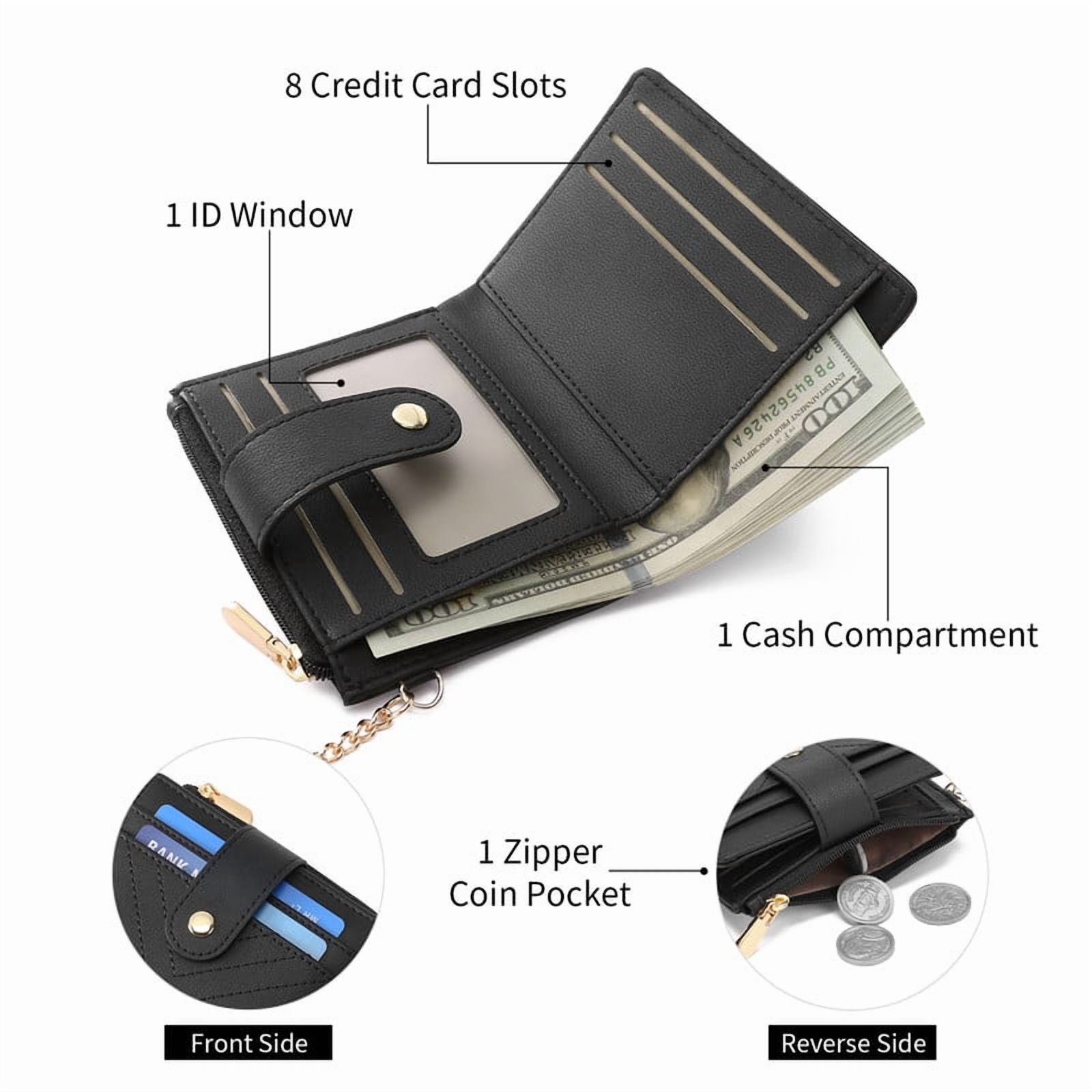 GAEKEAO Women's Small RFID Blocking Wallet with Keychain photo 2