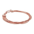 thumbnail image 3 of Stainless Steel Rose Gold ION Plated Multi Row Snake Chain Bracelet for Women Size 7.50-9.00" 10.3 Grams Birthday Christmas Gifts for Women, 3 of 7