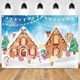 thumbnail image 1 of 210x150cm Christmas Gingerbread Gingerbread House Candy House Photography Backdrops Birthday Party Decoration,G, 1 of 5