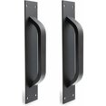 thumbnail image 1 of Manija de puerta de granero de aleación de zinc, 2 uds., manijas de puertas corredizas para puerta cortafuegos, manijas de puertas de gabinete (negro), 1 of 5