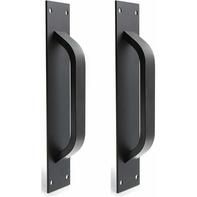 Manija de puerta de granero de aleación de zinc, 2 uds., manijas de puertas corredizas para puerta cortafuegos, manijas de puertas de gabinete (negro)