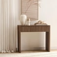 thumbnail image 2 of Bouclair Walnut Wood Veneer Entryway Console Table with 1 Fluted Drawer Hallway, 2 of 7