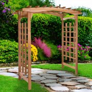 All Things Cedar PA96 6-Ft Garden Wooden Traditional Archway Pagoda Arbor - 71L x 35W x 87