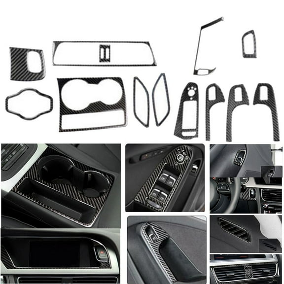 Customize Your Car with Carbon Fiber Interior Kit For A4 B8 2008 2015 13Pcs
