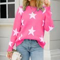 thumbnail image 4 of Lilgiuy Women's Sweater Coat Top V-neck Loose Long Sleeve Splicing Coat，Pink,4 Winter Fashion 2022, 4 of 5