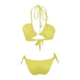 Wjtguo SunnyDay Candy Color Bikini Swimsuit Sheer Yet No Tan Lines Breathable Tie Up Design