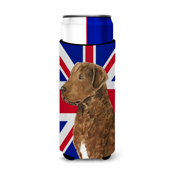 Curly Coated Retriever with English Union Jack British Flag Ultra Hugger for slim cans
