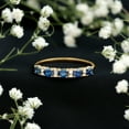 thumbnail image 4 of Rosec Jewels Blue Sapphire Half Eternity Wedding Ring for Women - Natural Blue Sapphire Diamond Ring - with Jewelry Box, 14K Yellow Gold, US 7.00, 4 of 9