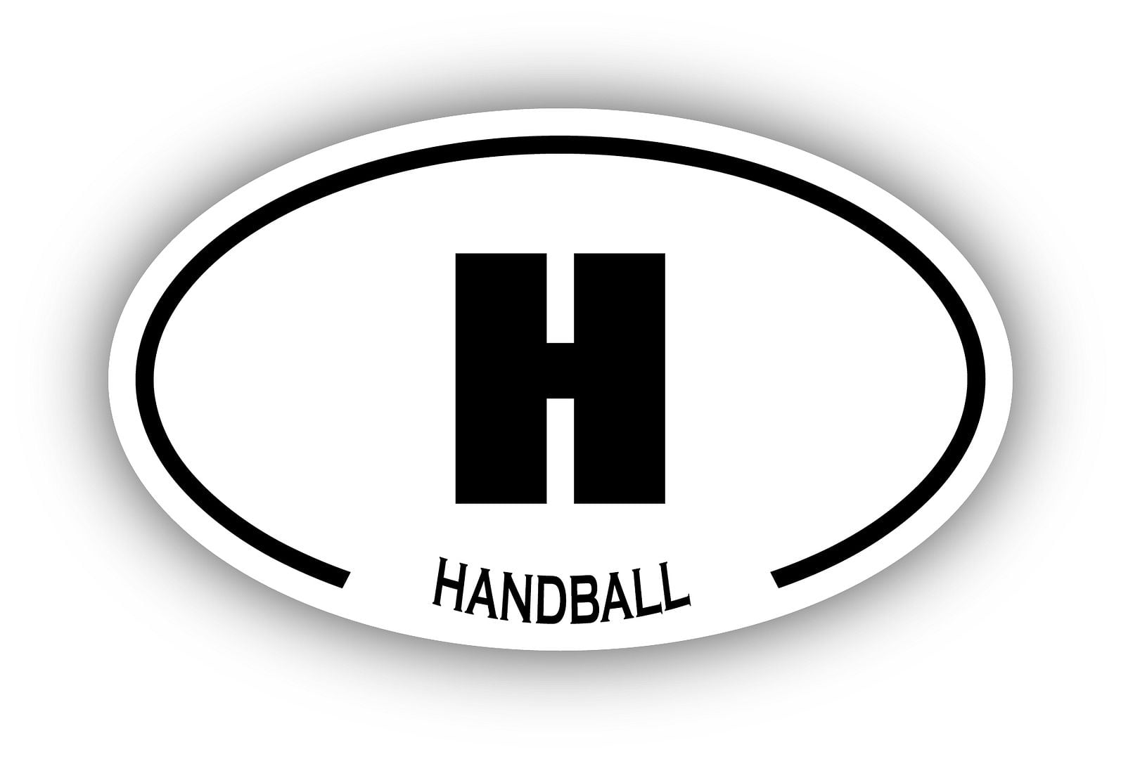 Handball H Oval Bumper Sticker 3M Vinyl Decal 3 in x 5 in