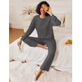 thumbnail image 4 of Ekouaer Pajama Sets for Women 2 Piece Lounge Sets Long Sleeve Sleepwear Top and Pants Cozy Pjs Loungewear with Pockets, 4 of 7