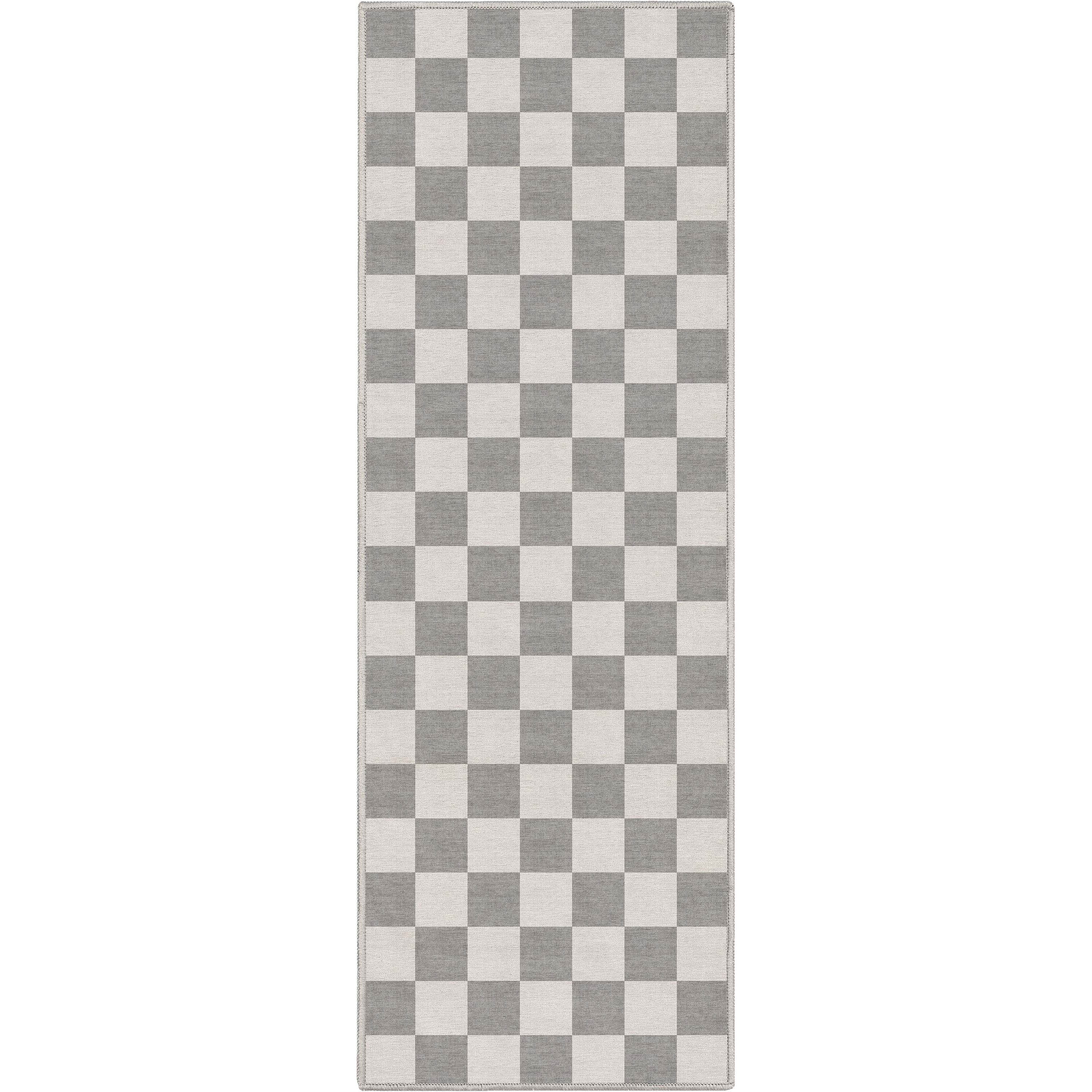 Well Woven Apollo Square Modern Geometric Beige Flat Pile Easy to Clean 2' x 5' Runner Rug for Hallway Entryway Stair and Kitchen