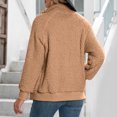 thumbnail image 4 of Odeerbi Clearance Cardigan For Women Autumn Winter Solid Color 2024 Long Sleeves Double Sided Fleece Jacket Coat Khaki, 4 of 7