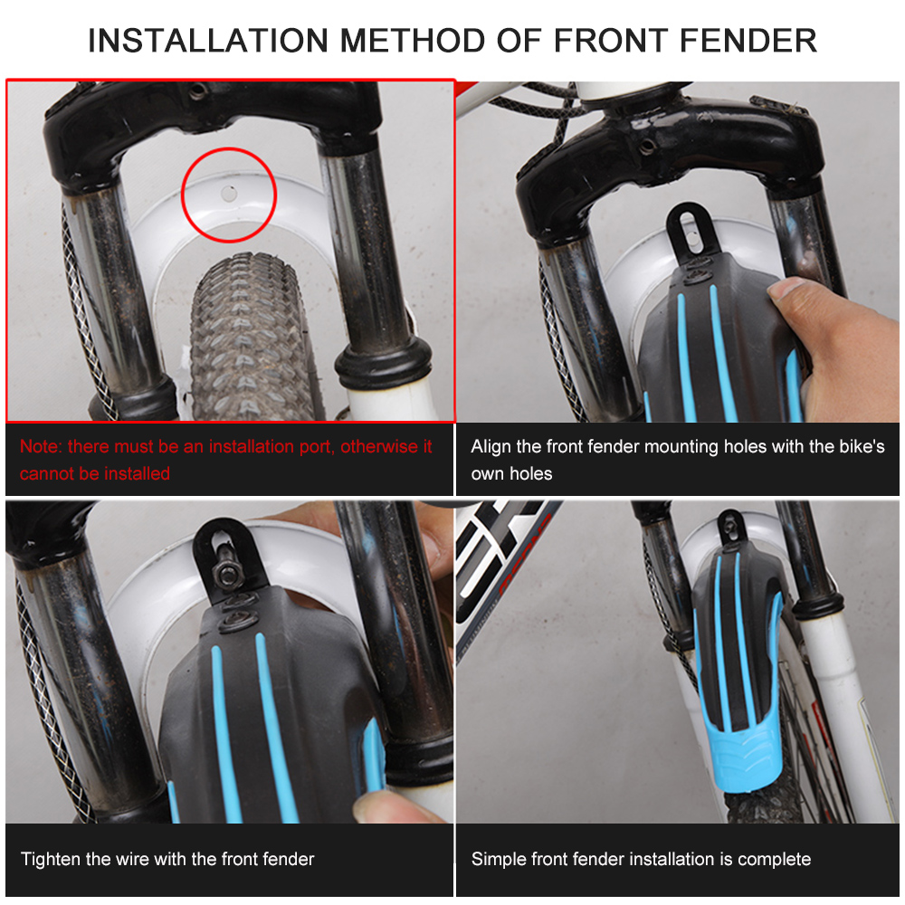 Riloer 2 Pcs Bicycle Fenders,Mountain Road Bike Mudguard,Front Rear Mud Guards Fender for Cycling Tire Cycling MTB Bike Riloer 2 Pcs Bicycle Fenders,Mountain Road Bike Mudguard,Front Rear Mud Guards Fender for Cycling Tire Cycling MTB Bike