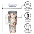 thumbnail image 4 of OBREWU Dogs with Party Hats and Flowers Tumbler with Handle and Lid,Dogs with Party Hats and Flowers 40oz Double Wall Vacuum Insulated Tumbler,Cups Gift for Women and Men, 4 of 7
