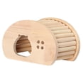 thumbnail image 3 of Escondite de madera para hámsteres, cabaña para hámsteres enanos, jaula para jerbos, accesorio, juguete para correr forma de huevo, 3 of 9