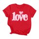 thumbnail image 2 of Puntoco Liquidación de camisetas cortas para mujer Camiseta de manga corta con cuello redondo y estampado para el día de San Valentín para mujer Camiseta de manga corta con cuello redondo, 2 of 4