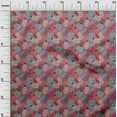 thumbnail image 3 of oneOone Cotton Silk Pink Fabric Tropical Leaf Diy Clothing Quilting Fabric Print Fabric By Yard 42 Inch Wide, 3 of 5