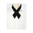 thumbnail image 2 of INSPIRE CHIC Unisex School Uniform Solid Adjustable Button Criss-Cross Bow Tie Black One Size, 2 of 6