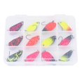 thumbnail image 1 of 12 Uds 3G colorido patrón de Metal lentejuelas de pesca señuelos duros cebos artificiales Set con caja, 1 of 8