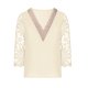 thumbnail image 5 of ICHUANYI Clearance Women's Summer Fashion Elegant Style 9/4 Sleeve V-Neck Panel Cutout Lace Chiffon Shirt(Yellow, XL) ICHUANYI WER2023081207676, 5 of 5
