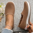 thumbnail image 5 of Women's Hollow Knitted Slip On Walking Shoes Comfortable Breathable Mesh Shoes Lightweight Sneakers Soft-Soled Flat Shoes, 5 of 9