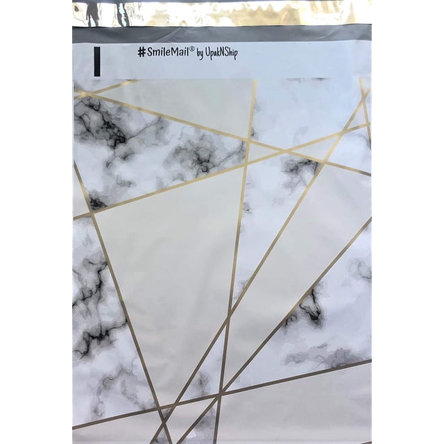 10x13 - Marble Stone Geometric Designer Printed Poly Mailers Shipping Envelopes Self Sealing Boutique Chic Custom Bags (20 Pcs)