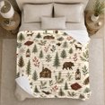 thumbnail image 5 of Rustic Woodland Nature Print, Festive Holiday Scene, Warm Flannel Blanket for Cabin and Lodge with Detailed Artwork, Art Lovers Housewarming Gift, Artistic Home Decor, 5 of 9