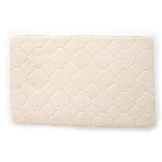Tapis de Bain en Mousse à Mémoire de Forme Brodée de 17 x 24 Po - Angora