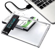 Zeiwohndc 2.5inch Transparently SATA to USB3.0 USB C Hard Drive Case Enclosure