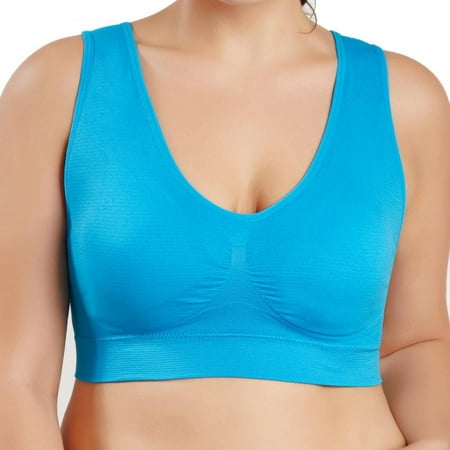 

Sports Bras for Women Wirefree Padded Workout Yoga Gym Fitness Bra V Neck Crop Tops Comfort Lingerie