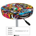 thumbnail image 4 of Round Bar Stool Seat Covers, Colorful Abstract Street Art Elastic Round Chair Cover Stool Seat Slipcover Bar Stool Cushions Round Pad for 12-14 inch, 4 of 7