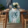 thumbnail image 2 of Coastal Octopus Table Runner - 70 Inch Long, Kitchen Dining Table Runner Dresser Scarves, Nautical Starfish Seaweed Coral Wooden Farmhouse Decor for Coffee Tables Wedding Party Banquet, 2 of 8