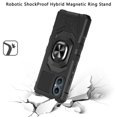 thumbnail image 3 of Kaleidio Case For OnePlus N20 5G [Robotic Hybrid] Rugged Shockproof [Ring Stand] Magnetic Armor Impact Cover [Black/Black], 3 of 3