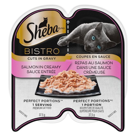 Sheba Bistro Perfect Portions Salmon in Creamy Sauce Adult Wet Cat Food Cuts in Gravy